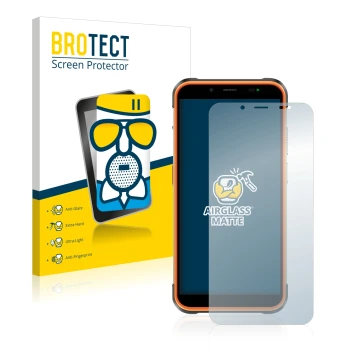 Face avant d’un emballage produit avec le logo de la marque BROTECT. À côté, l’appareil Ulefone Power Armor 16 Pro est représe