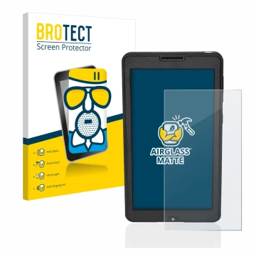 Face avant d’un emballage produit avec le logo de la marque BROTECT. À côté, l’appareil Naviter Oudie N 5.5