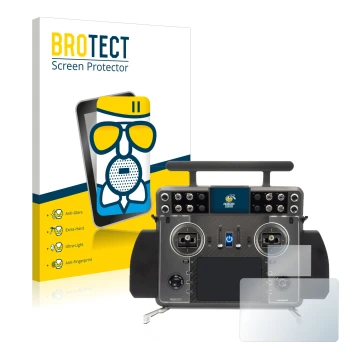 Face avant d’un emballage produit avec le logo de la marque BROTECT. À côté, l’appareil FrSky Tandem XE 2 est représenté avec 