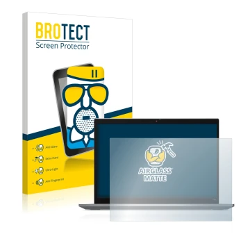 Face avant d’un emballage produit avec le logo de la marque BROTECT. À côté, l’appareil Lenovo ThinkPad T14s Gen 3 est représe