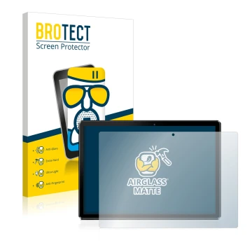 Face avant d’un emballage produit avec le logo de la marque BROTECT. À côté, l’appareil Pritom M10 10.1