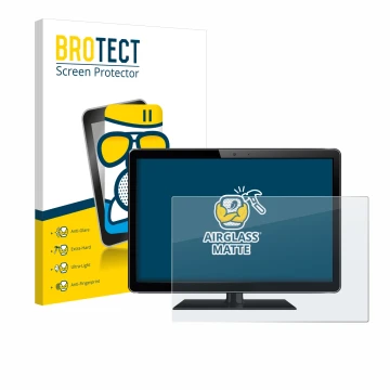 Face avant d’un emballage produit avec le logo de la marque BROTECT. À côté, l’appareil est représenté avec la protection d’éc