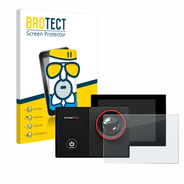 Face avant d’un emballage produit avec le logo de la marque BROTECT. À côté, l’appareil Akaso EK7000 Pro est représenté avec l