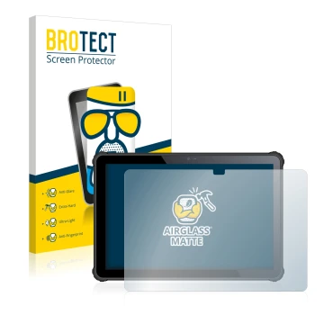 Face avant d’un emballage produit avec le logo de la marque BROTECT. À côté, l’appareil Oukitel RT2 est représenté avec la pro