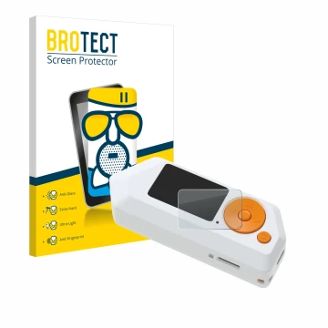 Face avant d’un emballage produit avec le logo de la marque BROTECT. À côté, l’appareil Flipper Zero FZ.1 est représenté avec 