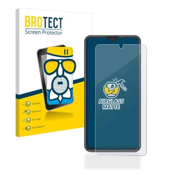 Face avant d’un emballage produit avec le logo de la marque BROTECT. À côté, l’appareil Beafon M6s premium est représenté avec