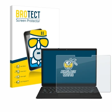 Face avant d’un emballage produit avec le logo de la marque BROTECT. À côté, l’appareil ASUS ROG Flow Z13 2023 est représenté 