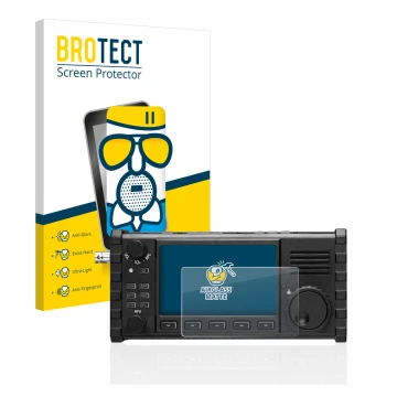 Face avant d’un emballage produit avec le logo de la marque BROTECT. À côté, l’appareil Xiegu X6100 HF-Transceiver est représe
