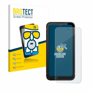 Face avant d’un emballage produit avec le logo de la marque BROTECT. À côté, l’appareil Gigaset GX4 est représenté avec la pro