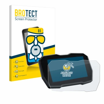 Face avant d’un emballage produit avec le logo de la marque BROTECT. À côté, l’appareil Ducati Multistrada V4 2021+ est représ