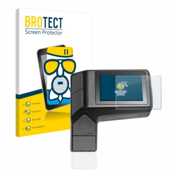 Face avant d’un emballage produit avec le logo de la marque BROTECT. À côté, l’appareil Giant Ridecontrol Dash 2 in 1 est repr