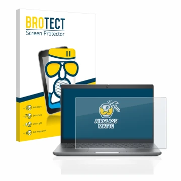 Face avant d’un emballage produit avec le logo de la marque BROTECT. À côté, l’appareil Dell Latitude 5440 est représenté avec