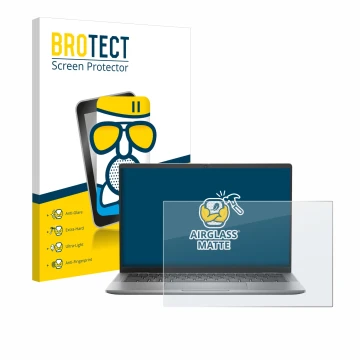 Face avant d’un emballage produit avec le logo de la marque BROTECT. À côté, l’appareil Dell Latitude 7440 Laptop est représen