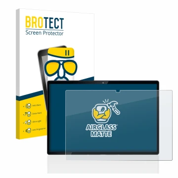Face avant d’un emballage produit avec le logo de la marque BROTECT. À côté, l’appareil Mediacom SmartPad Azimut 3 Lite 4G est