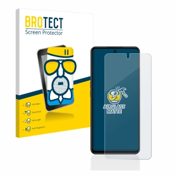Face avant d’un emballage produit avec le logo de la marque BROTECT. À côté, l’appareil Oppo A98 5G est représenté avec la pro
