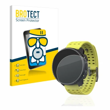 Face avant d’un emballage produit avec le logo de la marque BROTECT. À côté, l’appareil Suunto Vertical est représenté avec la