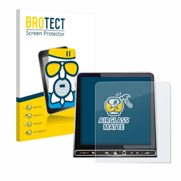 Face avant d’un emballage produit avec le logo de la marque BROTECT. À côté, l’appareil Mercedes-Benz GLC X254 GPS Navigation 