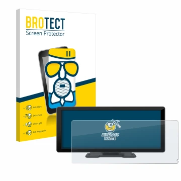 Face avant d’un emballage produit avec le logo de la marque BROTECT. À côté, l’appareil Carpuride W103 10.3