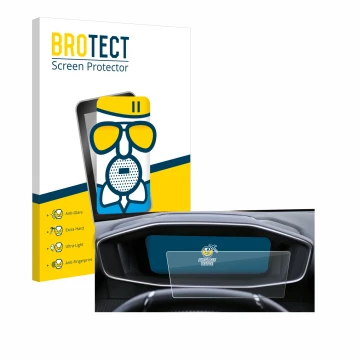 Face avant d’un emballage produit avec le logo de la marque BROTECT. À côté, l’appareil Peugeot 2008 2022 Cockpit est représen