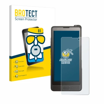 Face avant d’un emballage produit avec le logo de la marque BROTECT. À côté, l’appareil Sonim XP10 est représenté avec la prot