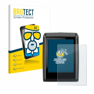 Face avant d’un emballage produit avec le logo de la marque BROTECT. À côté, l’appareil Bosch Kiox 500 est représenté avec la 