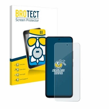 Face avant d’un emballage produit avec le logo de la marque BROTECT. À côté, l’appareil Xiaomi Redmi 12 est représenté avec la