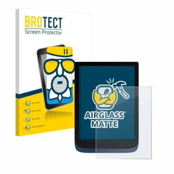 Face avant d’un emballage produit avec le logo de la marque BROTECT. À côté, l’appareil Vivlio InkPad 3 est représenté avec la