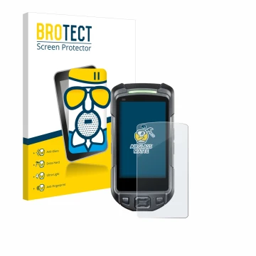 Face avant d’un emballage produit avec le logo de la marque BROTECT. À côté, l’appareil Keyence BT-A700 est représenté avec la