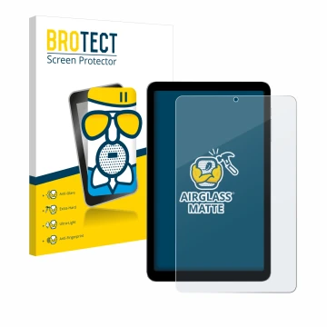 Face avant d’un emballage produit avec le logo de la marque BROTECT. À côté, l’appareil Alldocube iPlay 50 mini est représenté