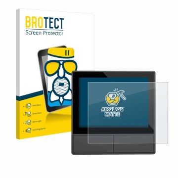 Face avant d’un emballage produit avec le logo de la marque BROTECT. À côté, l’appareil SONOFF NSPanel Smart Scene Wall Switch