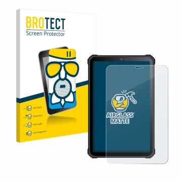 Face avant d’un emballage produit avec le logo de la marque BROTECT. À côté, l’appareil Oukitel RT3 est représenté avec la pro