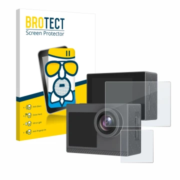 Face avant d’un emballage produit avec le logo de la marque BROTECT. À côté, l’appareil Akaso Brave 4 Pro est représenté avec 