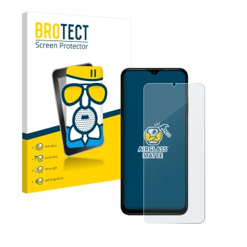 Face avant d’un emballage produit avec le logo de la marque BROTECT. À côté, l’appareil Nokia G42 5G est représenté avec la pr