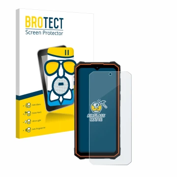 Face avant d’un emballage produit avec le logo de la marque BROTECT. À côté, l’appareil Hotwav Cyber 13 Pro est représenté ave