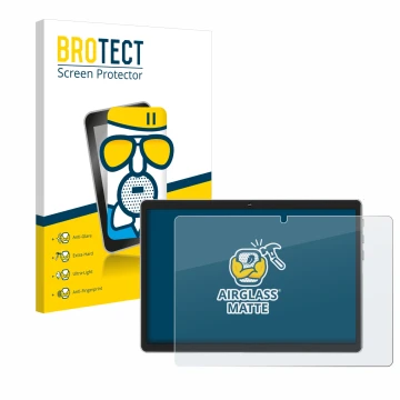 Face avant d’un emballage produit avec le logo de la marque BROTECT. À côté, l’appareil Facetel Q6 est représenté avec la prot