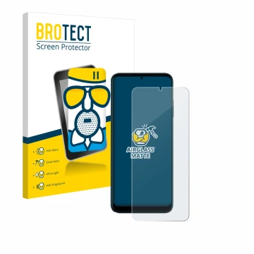 Face avant d’un emballage produit avec le logo de la marque BROTECT. À côté, l’appareil Telekom T Phone Pro est représenté ave