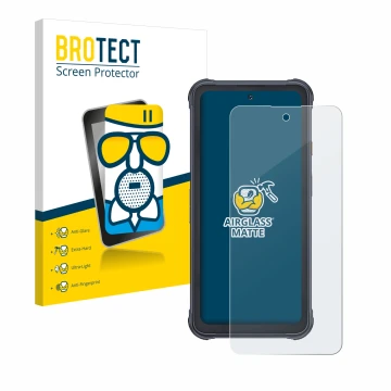 Face avant d’un emballage produit avec le logo de la marque BROTECT. À côté, l’appareil Cubot King Kong 8 est représenté avec 