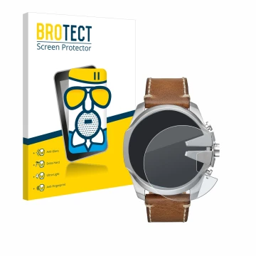 Face avant d’un emballage produit avec le logo de la marque BROTECT. À côté, l’appareil Diesel Mega Chief est représenté avec 