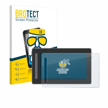 Face avant d’un emballage produit avec le logo de la marque BROTECT. À côté, l’appareil XP-Pen Artist 12 (2e Gen.) est représe