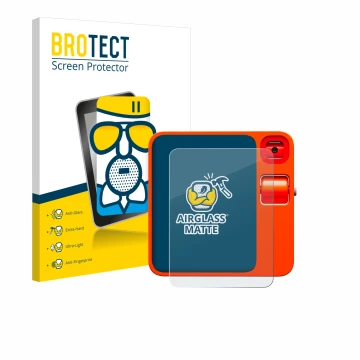 Face avant d’un emballage produit avec le logo de la marque BROTECT. À côté, l’appareil rabbit r1 est représenté avec la prote