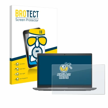 Face avant d’un emballage produit avec le logo de la marque BROTECT. À côté, l’appareil Dell Latitude 5540 est représenté avec