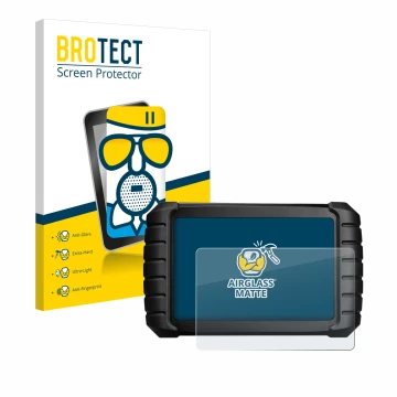 Face avant d’un emballage produit avec le logo de la marque BROTECT. À côté, l’appareil iCarsoft CR Max BT (2024) est représen