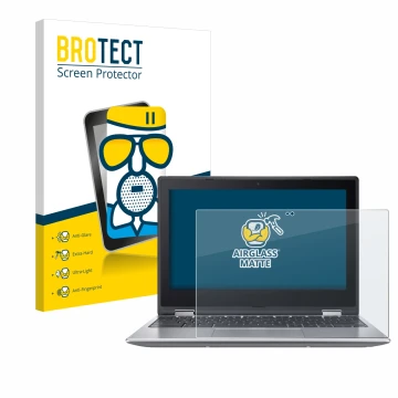 Face avant d’un emballage produit avec le logo de la marque BROTECT. À côté, l’appareil Acer Chromebook Spin 511 R756TN-TCO es