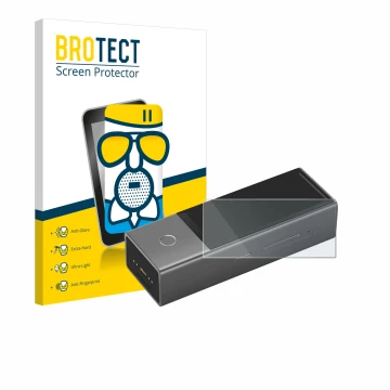 Face avant d’un emballage produit avec le logo de la marque BROTECT. À côté, l’appareil Timekettle X1 est représenté avec la p