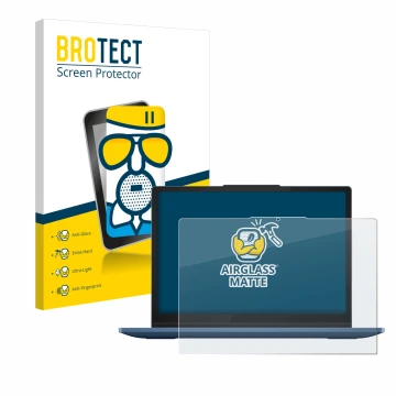 Face avant d’un emballage produit avec le logo de la marque BROTECT. À côté, l’appareil Lenovo IdeaPad Flex 3 Chrome 12IAN8 es