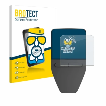 Face avant d’un emballage produit avec le logo de la marque BROTECT. À côté, l’appareil Trezor Safe 3 est représenté avec la p