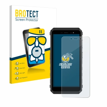Face avant d’un emballage produit avec le logo de la marque BROTECT. À côté, l’appareil Ulefone Power Armor X11 Pro est représ
