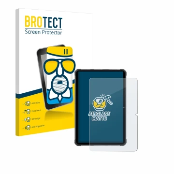 Face avant d’un emballage produit avec le logo de la marque BROTECT. À côté, l’appareil Hotwav R7 est représenté avec la prote