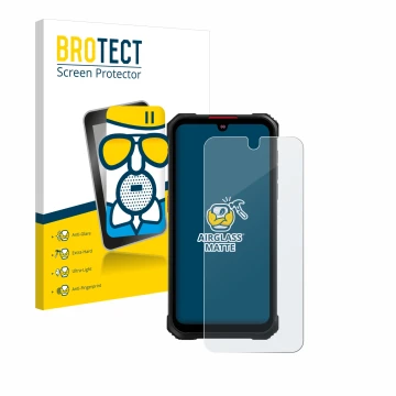 Face avant d’un emballage produit avec le logo de la marque BROTECT. À côté, l’appareil Hotwav Cyber 9 Pro est représenté avec