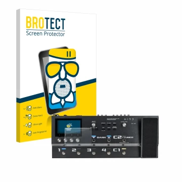 Face avant d’un emballage produit avec le logo de la marque BROTECT. À côté, l’appareil Boss GX-100 est représenté avec la pro